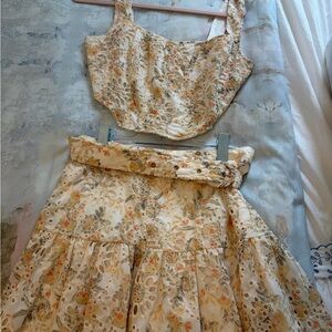Floral Cream Two-Piece Set
